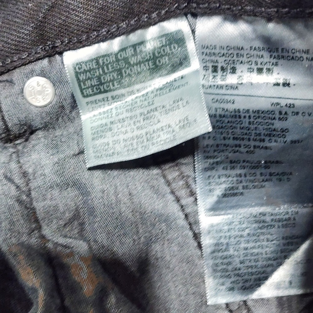 Levi's 501 Shorts Womens 29 Black Distressed High Rise Denim Cut Off Mid-Thigh - Picture 5 of 8